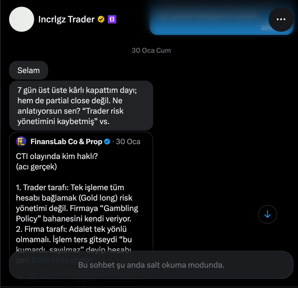 FinansLab Tehdit Mesajları 1