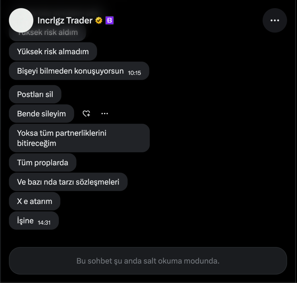 FinansLab Tehdit Mesajları 4